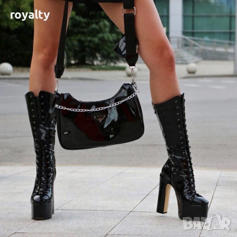 Ботуши на ток - черен лак [36-40 номер], снимка 6 - Дамски ботуши - 54157641