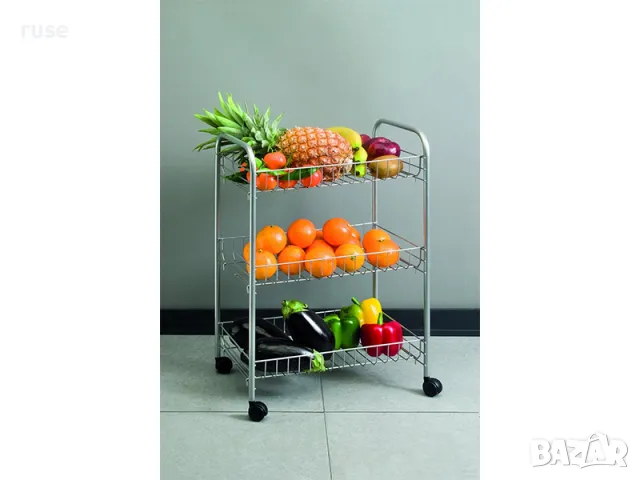 НОВИ! Количка с 3 рафта етажерка с колела 41x23x63 см