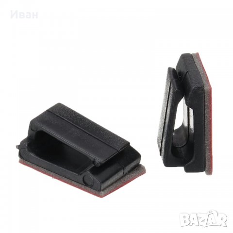 Черни пластмасови самозалепващи държач държачи за кабел на смартфон телефон таблет и други, снимка 4 - USB кабели - 31563908