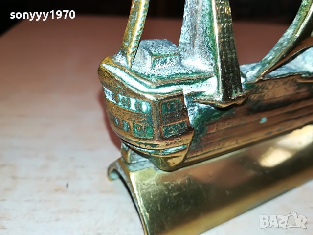 КОРАБ ОТ АНГЛИЯ-МЕД/МЕСИНГ 2305221818, снимка 15 - Антикварни и старинни предмети - 36853838