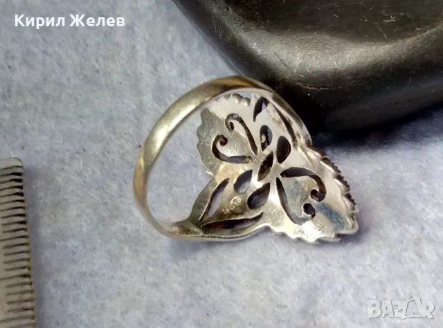 РАЗКОШЕН АЖУРЕН СКЪПОЦЕНЕН СРЕБЪРЕН ПРЪСТЕН СРЕБРО 925 ИНКРУСТИРАН с ФАСЕТИРАНИ МАРКАЗИТИ 49113, снимка 4 - Пръстени - 50024244