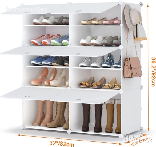 ПРОМОЦИЯ Комбиниран шкаф за съхранение / шкаф за обувки  / органайзер, 6 модула HOMIDEC X001CPUXCF, снимка 4 - Шкафове - 51963019