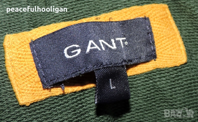 Gant Mens Green Hoodie Full Zip Size L - мъжки суичър с качулка, снимка 13 - Суичъри - 52430235