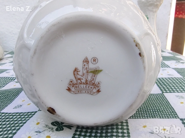 Belleek Ireland Малка Claddagh ваза, снимка 7 - Вази - 52505409