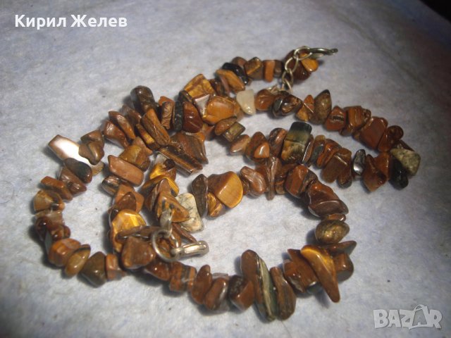 СКЪПОЦЕННО ХЕНД МЕЙД АРТ КОЛИЕ ГЕРДАН ОГЪРЛИЦА - НАТУРАЛИ КАМЪНИ ТИГРОВО ОКО 21327, снимка 5 - Колиета, медальони, синджири - 37851577