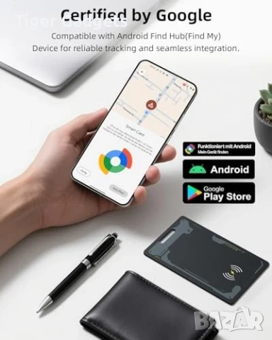 Смарт карта тракер за портфейл Android Google Find My IP68, снимка 3 - Друга електроника - 53982893