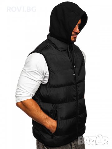 Мъжки елек с качулка – 3306 черен / тъмносин, снимка 10 - Други - 37897708