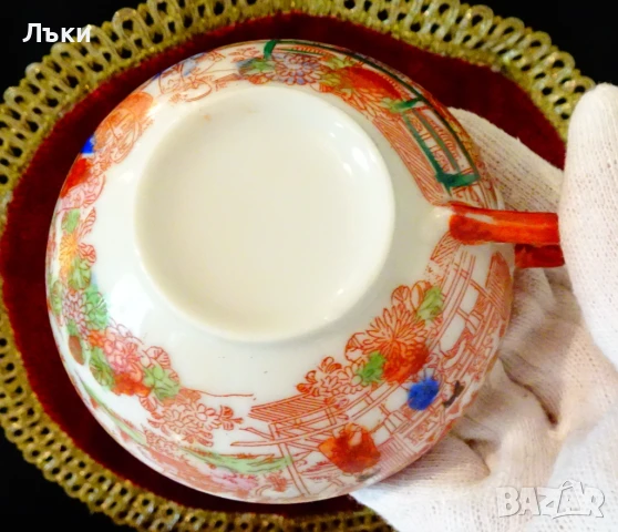 Чаша японски костен порцелан 38 гр. , снимка 4 - Антикварни и старинни предмети - 51220300