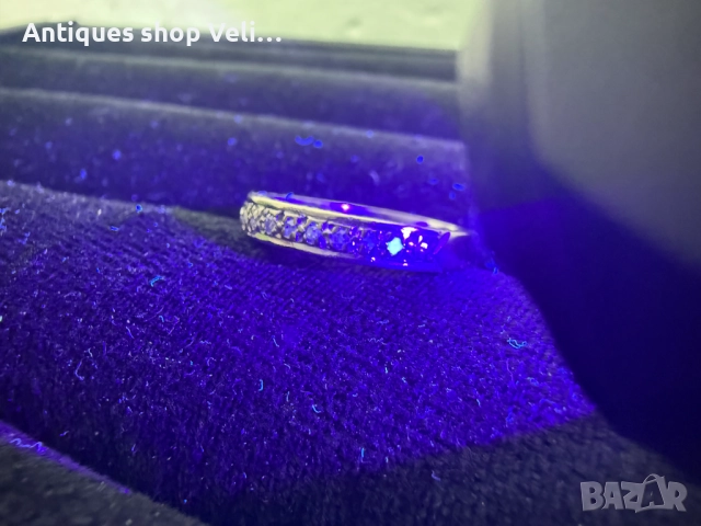 Златен пръстен 18к с диаманти №7640 , снимка 6 - Антикварни и старинни предмети - 52536166