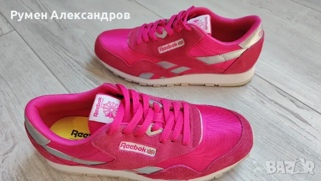 Дамски розови велурени маратонки REEBOK CL NYLON EUR38, снимка 10 - Маратонки - 55825262