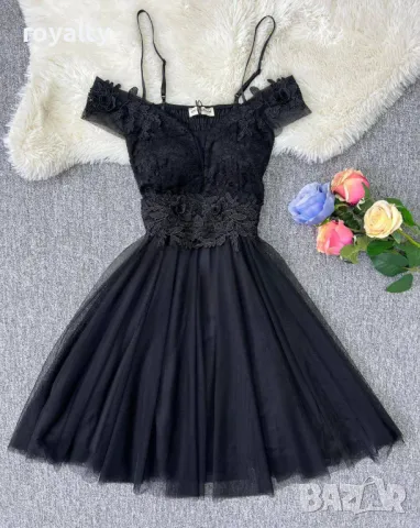 Дамска рокля с тюл и дантела Различни цветове , снимка 5 - Рокли - 50414565