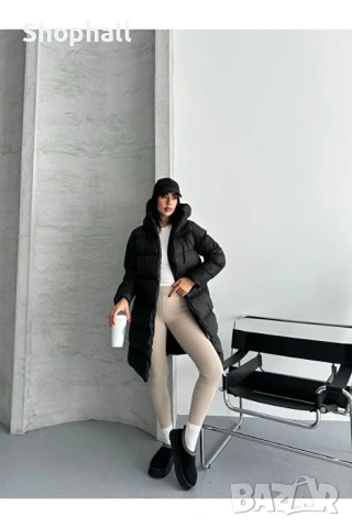 Дамско дълго яке с качулка. Размер 38., снимка 2 - Якета - 53151976