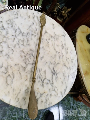 Чудесна антикварна английска бронзова обувалка , снимка 4 - Антикварни и старинни предмети - 50893629