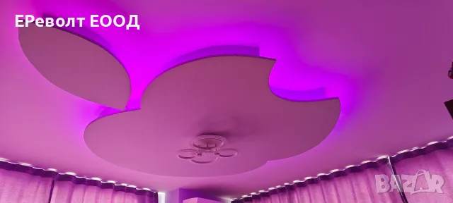 ОСВЕТЛЕНИЕ С ЧЕТИРИЦВЕТНА LED ЛЕНТА НА ФИГУРИ ОТ ГИПСОКАРТОН 01 - ЕРеволт ЕООД, снимка 5 - Електро услуги - 55890963