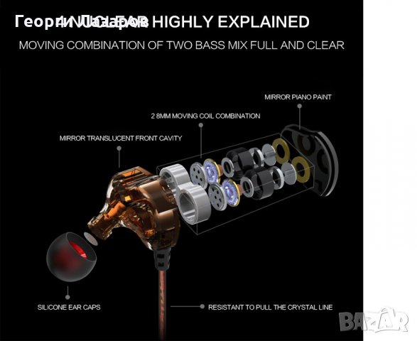 СЛУШАЛКИ С МИКРОФОН Qkz KD4 , снимка 3 - Слушалки и портативни колонки - 29641469