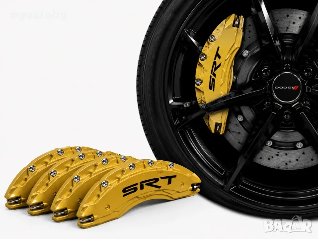 Метални капаци за спирачни апарати SRT – Dodge / Jeep – 4 броя, златисти