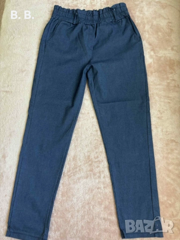 Тъмносин дамски панталон - НОВ, снимка 2 - Панталони - 51513561