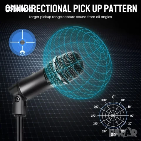 EIVOTOR K380Q кондензаторен микрофон, вокална оптимизация, USB Plug & Play, снимка 5 - Микрофони - 50494659