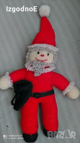 Голям плетен дядо Коледа Амигуруми, снимка 3 - Плюшени играчки - 38832534