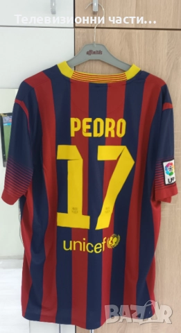 Футболна тениска на Барселона Педро #17 домакински екип сезон 2013/2014 Nike 532822-413, снимка 2 - Спортни дрехи, екипи - 51634647