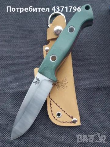 Нож Benchmade Bushcrafter с кожена кания , снимка 3 - Ножове - 49122296
