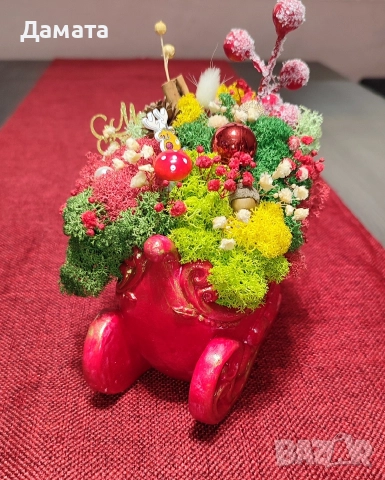 Коледни кашпи със скандинавски мъх , снимка 3 - Коледни подаръци - 52888394