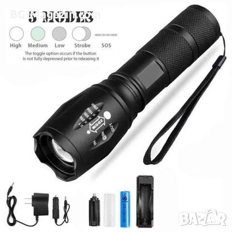 Мощен акумулаторен ръчен лед фенер със стойка за велосипед фар LED CREE предни светлини за колело, снимка 5 - Аксесоари за велосипеди - 51027650