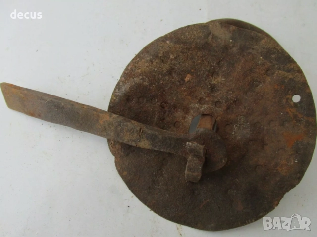 Антична кована желязна дръжка за врата от 19-ти век – рядка, снимка 2 - Антикварни и старинни предмети - 51456480