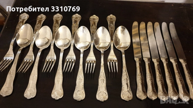 Комплект посребрени прибори за хранене , снимка 1