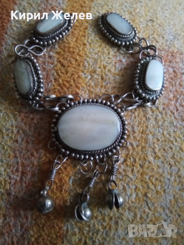 САЧАНЕНА с БЯЛ ИВИЧЕСТ АХАТ ОРИЕНТАЛСКА СТАРИНЕН СТИЛ ОГЪРЛИЦА 5022, снимка 12 - Антикварни и старинни предмети - 29614880