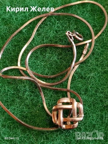 Елегантно сребърно колие с висулка тип келтски възел финно нежно 50992, снимка 5 - Колиета, медальони, синджири - 52902364