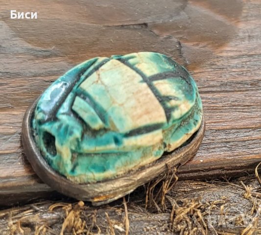 Скарабеи,египетски ,старинен,автентичен,тюркоаз, снимка 15 - Антикварни и старинни предмети - 37550550