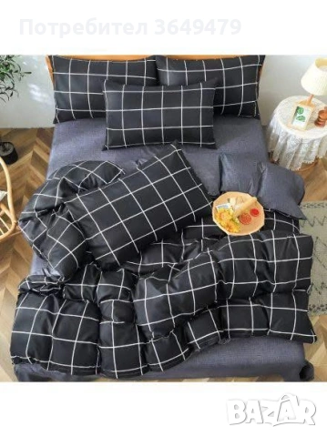 Спален комплект от 4 части с ластик, снимка 3 - Спално бельо - 54213052