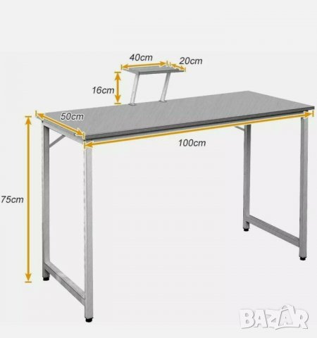 Бюро със стойка за монитор WK-JK100-OKB, снимка 8 - Бюра - 38955231