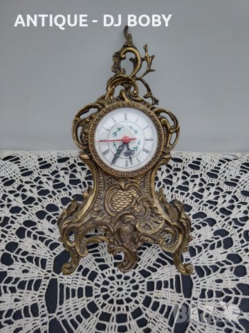 Бронзов настолен часовник за камина и бюро., снимка 2 - Антикварни и старинни предмети - 40379782