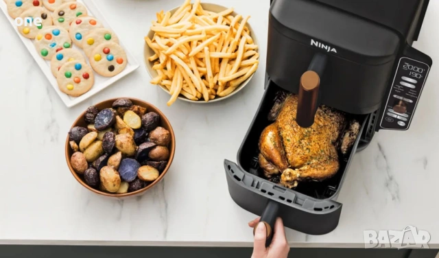 Нов Фритюрник с горещ въздух (Airfryer) Ninja Double Stack XL Limited Deluxe , 2470 W,9,5l, снимка 2 - Фритюрници - 54305022