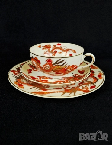 Японски чаен сервиз с дракони - за 6 човека, снимка 2 - Сервизи - 52416771