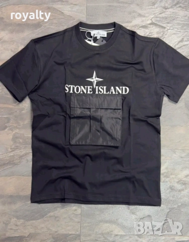 Stone Island Нова Черна Мъжка Тениска 