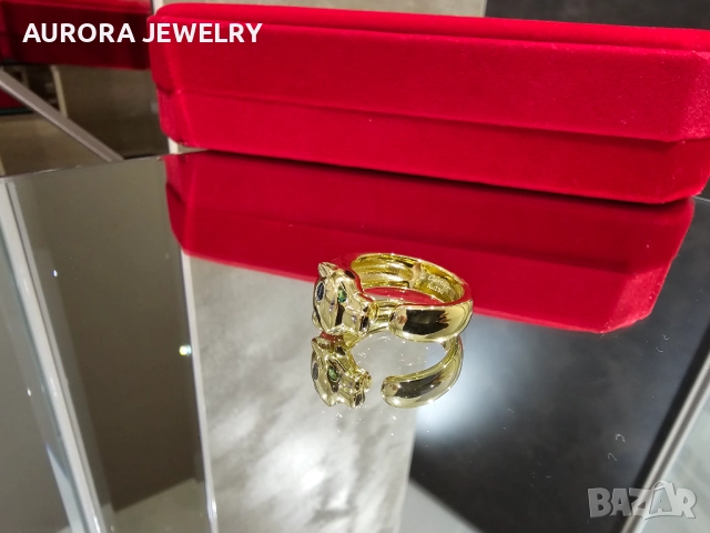 CARTIER Panthere de Cartier Gold Black Дамски Пръстен, снимка 2 - Пръстени - 52879534