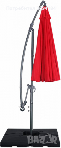 чадър за слънце ,Ø288,червен цвят, снимка 2 - Градински мебели, декорация  - 36493768