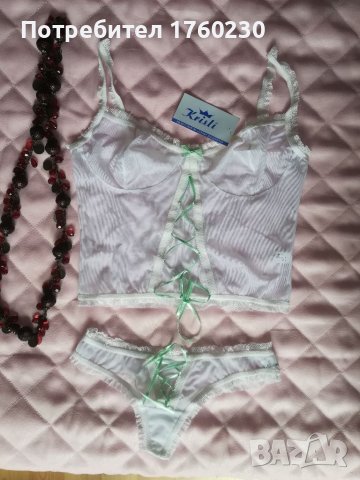 Нов дамски комплект - боди с прашки, снимка 3 - Бельо - 37755397