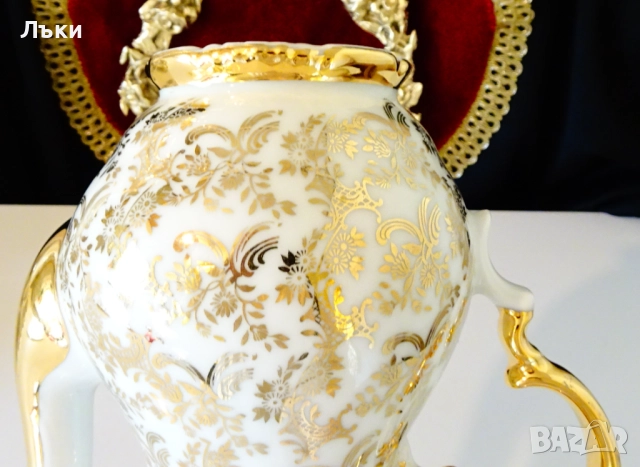 Кана баварски костен порцелан,злато,барок. , снимка 7 - Антикварни и старинни предмети - 52267225