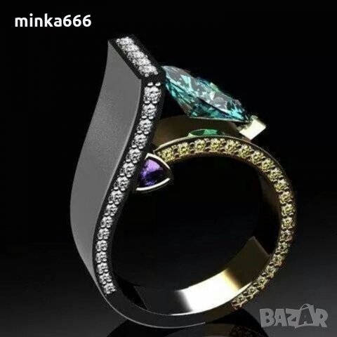 НОВО!-Дамски пръстен с кристал, снимка 1 - Пръстени - 35414339