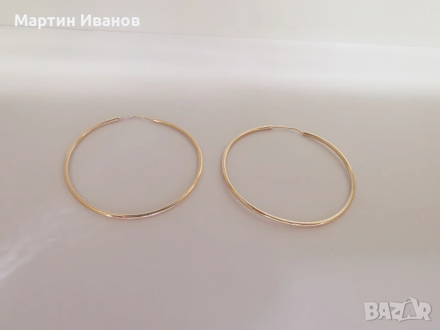 Златни обеци халки класически, снимка 7 - Обеци - 54155291