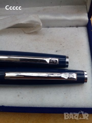 Комплект химикалка и писалка посребрени, снимка 1