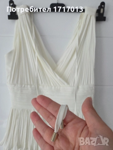 Елегантна бяла рокля, размер 38, снимка 6 - Рокли - 51744614