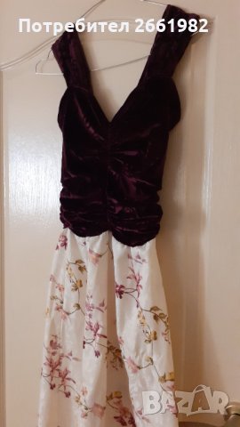 Разкошна рокля на цветя с кадифе, снимка 3 - Рокли - 33864187