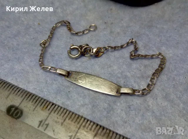 ИЗЯЩНА ИТАЛИАНСКА СРЕБЪРНА ГРИВНА СРЕБРО 925 ITALY с БЯЛА ПОЗЛАТА и ГРАВИРАНО СЪРЧИЦЕ 43380, снимка 8 - Гривни - 49704672