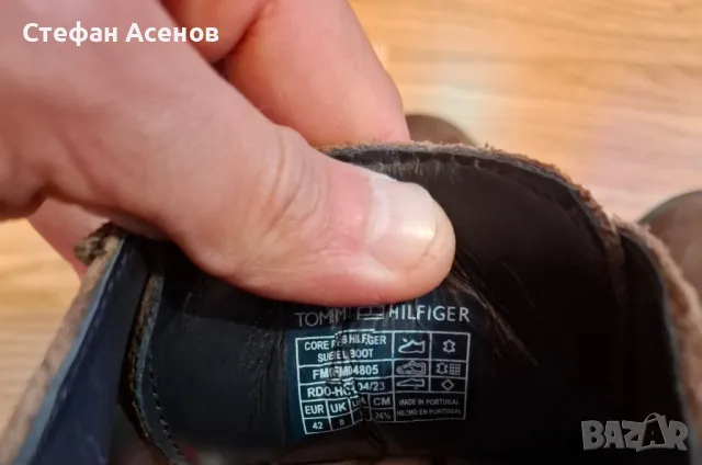 Велурени боти- Tommy hilfinger-42Н-естествен велур, снимка 3 - Мокасини - 49407470