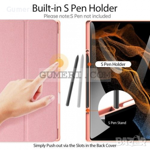 Samsung Galaxy Tab S8 Ultra 14.6" Тефтер Стойка, снимка 14 - Калъфи, кейсове - 36540978